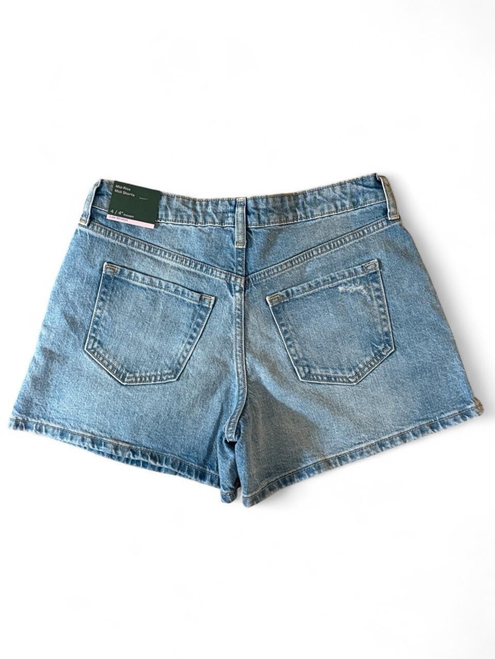 Wild Fable Womens Indie Sleaze NWT Mid Rise Midi Denim Shorts Size 4 Blue - Picture 2 of 2